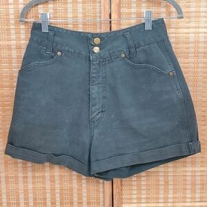 Vintage Bergamo High Waist Denim Shorts Size 9 Black